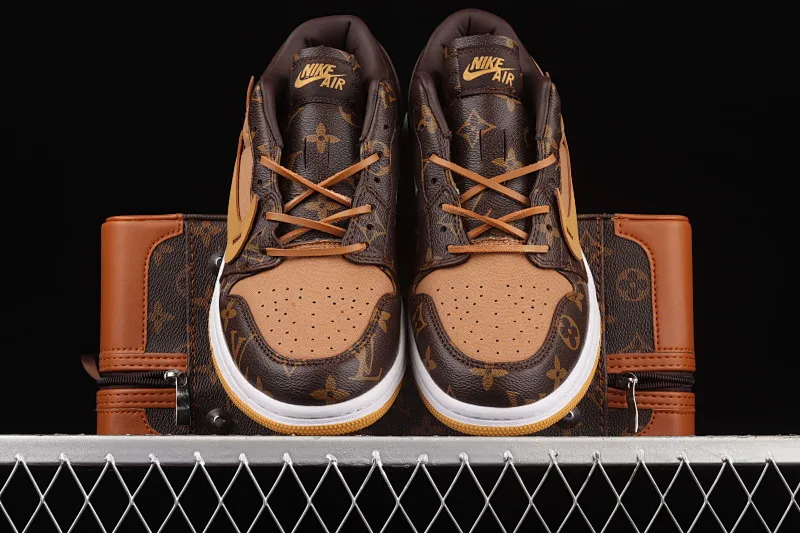 All Categories Air Jordan Jordan Series Basketball Shoes Air Jordan 1 Low Air Jordan 1 AJ1 Joe 1 Donkey Brand Co-branded Customized Low-top Basketball Shoes 554724-555